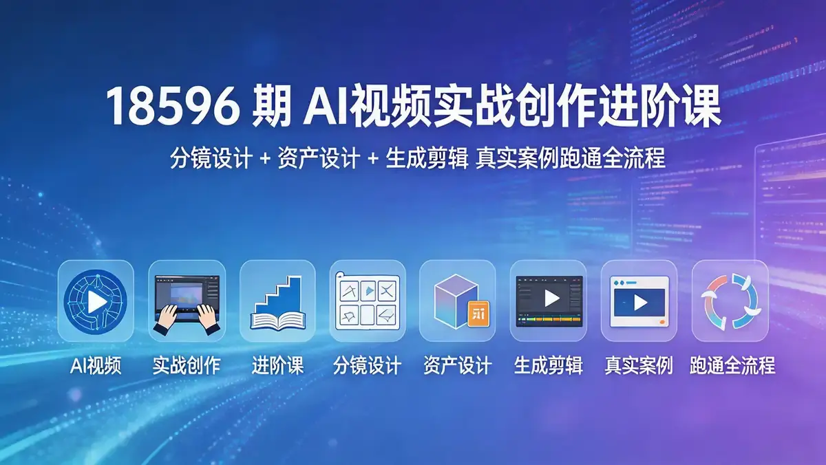 18596 期 AI 视频实战创作进阶课 | 分镜设计 + 资产设计 + 生成剪辑 真实案例跑通全流程
