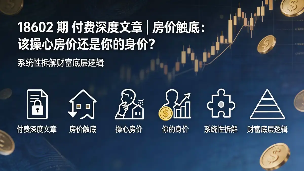 18602 期 付费深度文章 | 房价触底：该操心房价还是你的身价？系统性拆解财富底层逻辑