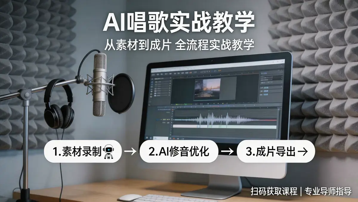 18644 期 AI 唱歌视频全攻略实战课 | 从素材到成片 零基础快速打造爆款内容
