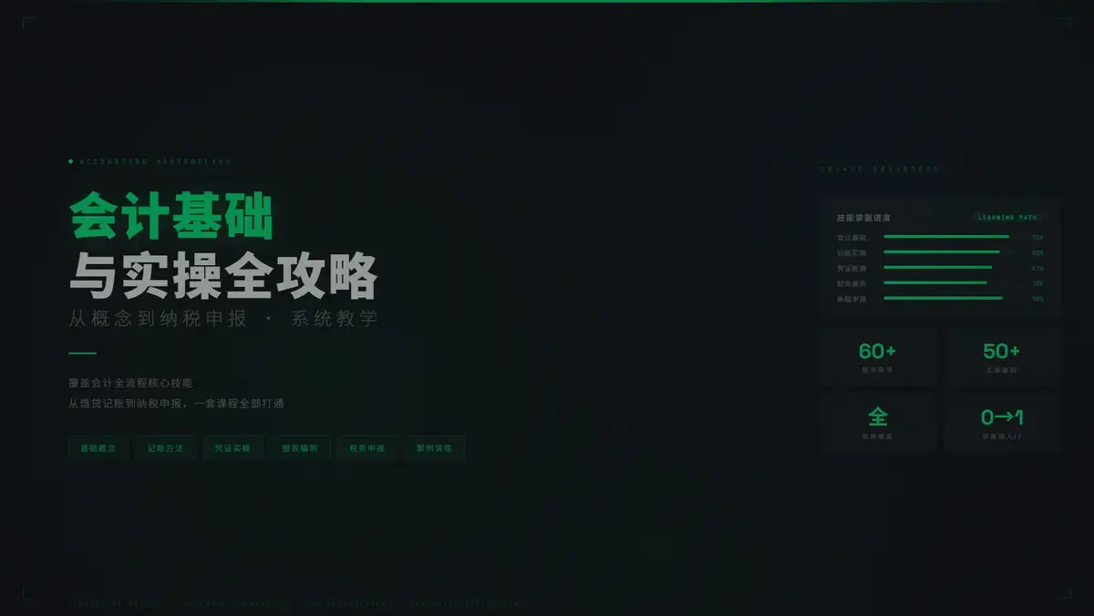 会计基础与实操全攻略：从概念到纳税申报系统教学