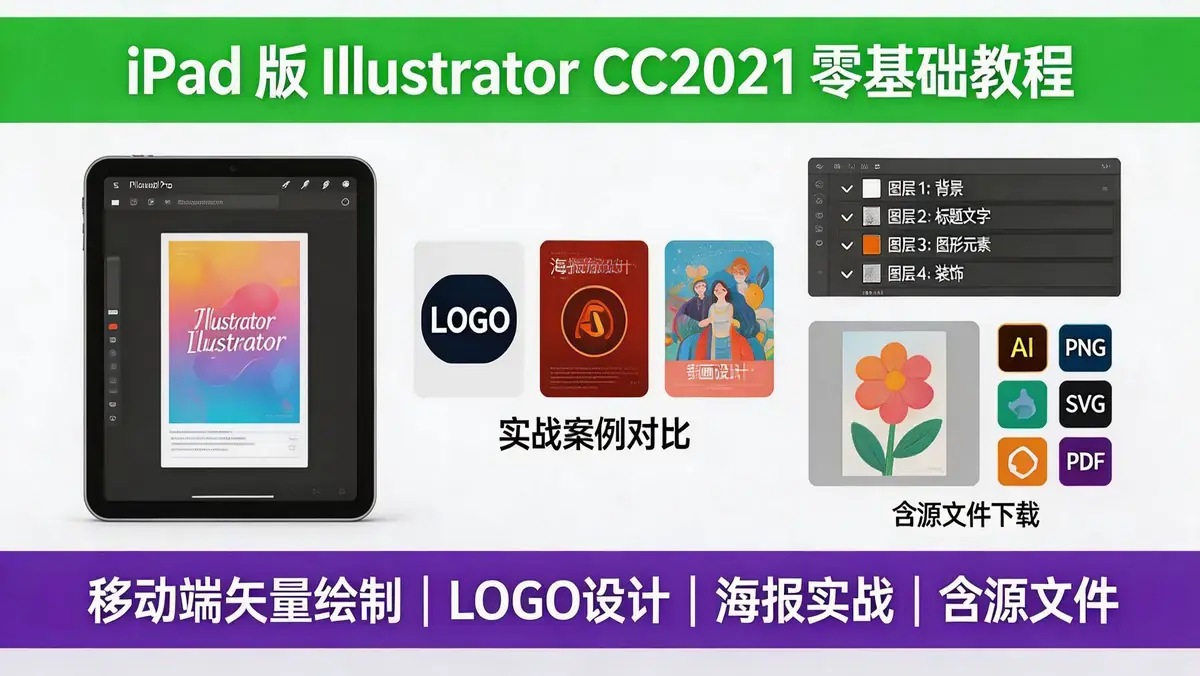 [IIIustator] AI在iPad上入门级绘制图形基础知识视频教程