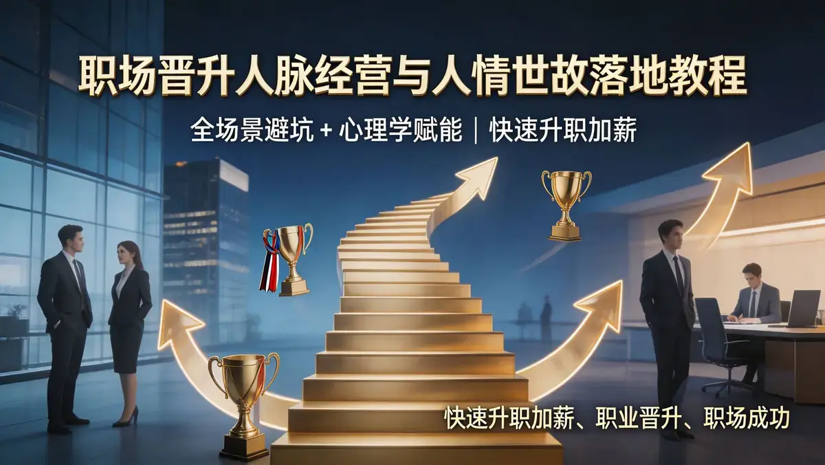 【职场晋升与人脉经营实战课】打破职场隐形天花板,构建高价值核心人脉圈!