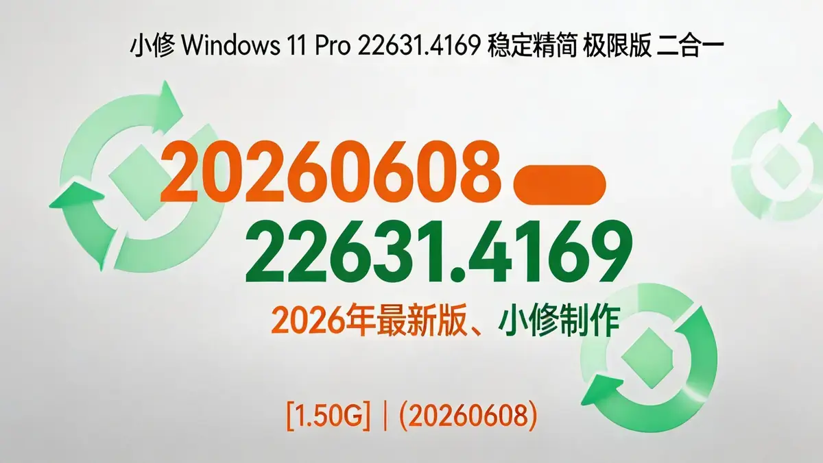 小修 Windows 11 Pro 22631.4169 稳定极限精简版（二合一）[1.50G] (20260608)