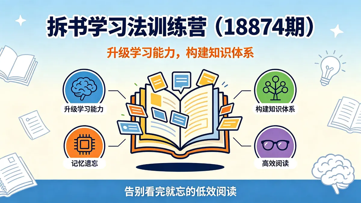 拆书学习法训练营|升级底层学习能力 构建系统知识体系 告别看完就忘的低效阅读 (1)