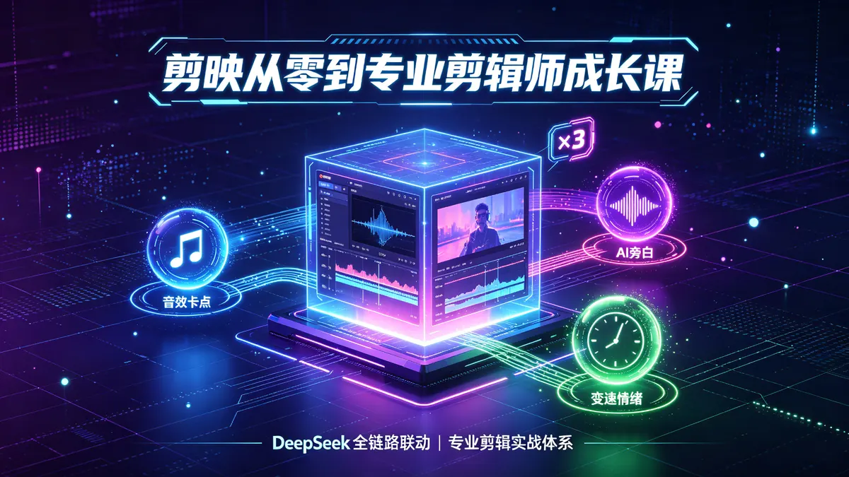 剪映百万剪辑师进阶实战营：AI全链路赋能与高阶视觉重塑（18867期）