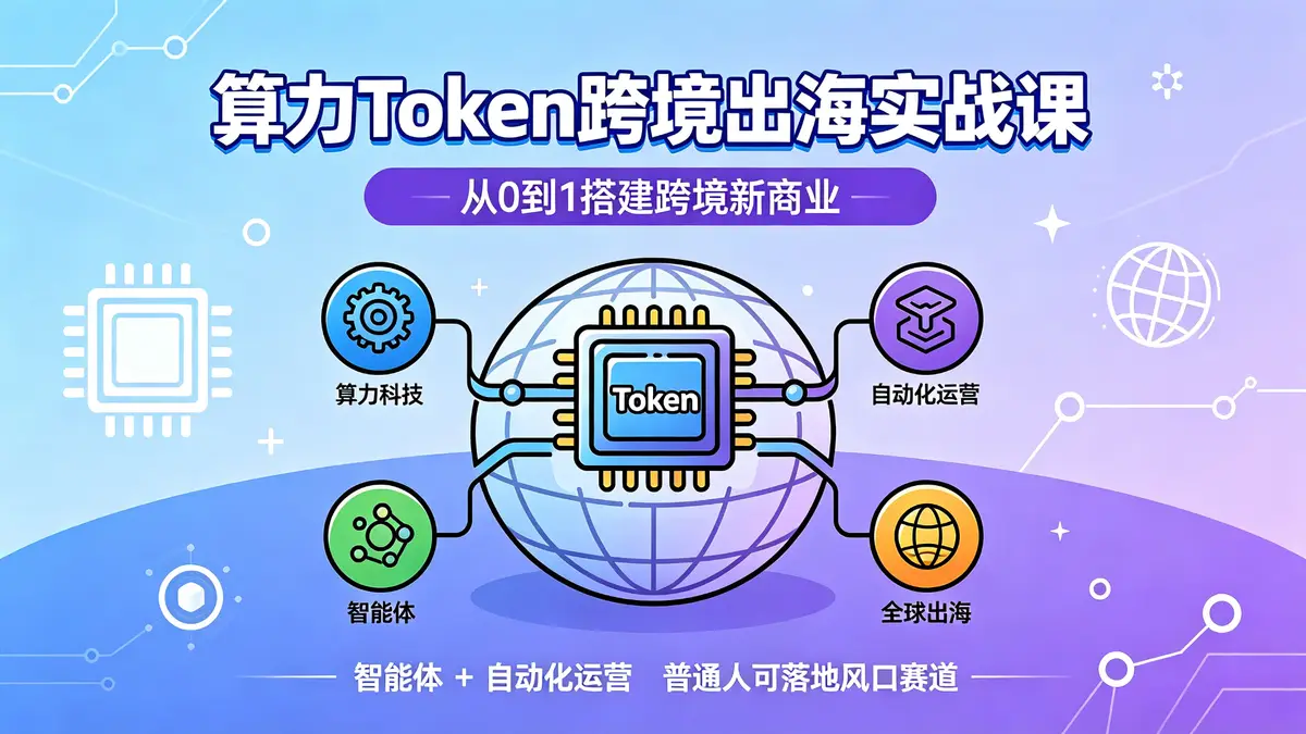 算力 Token 跨境出海实战课|从 0 到 1 搭建跨境新商业 智能体 + 自动化运营 普通人可落地风口赛道 (1)