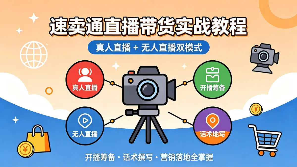 速卖通直播带货实战教程|真人直播 + 无人直播双模式 开播筹备・话术撰写・营销落地全掌握 (1)