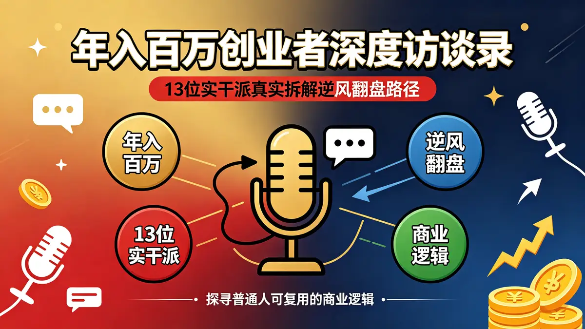 年入百万创业者深度访谈录|13 位实干派真实拆解逆风翻盘路径 探寻普通人可复用的商业逻辑 (1)
