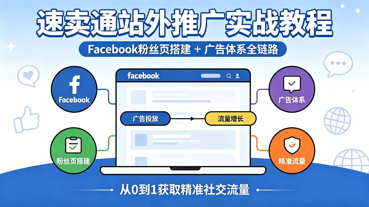 速卖通站外推广实战教程|<a href='https://www.sblzyw.com/tag/facebook'>facebook</a> 粉丝页搭建 + 广告体系全链路 从 0 到 1 获取精准社交流量 (1)