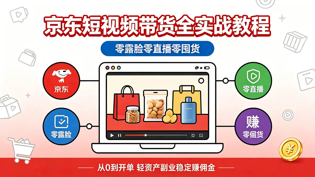 京东短视频带货全实战教程|零露脸零直播零囤货 从 0 到开单轻资产副业稳定赚佣金 (1)