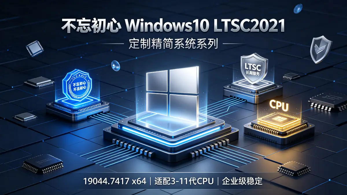 不忘初心 Windows10 LTSC2021 定制精简系统系列｜19044.7417 x64 适配 3 11 代 CPU (2)