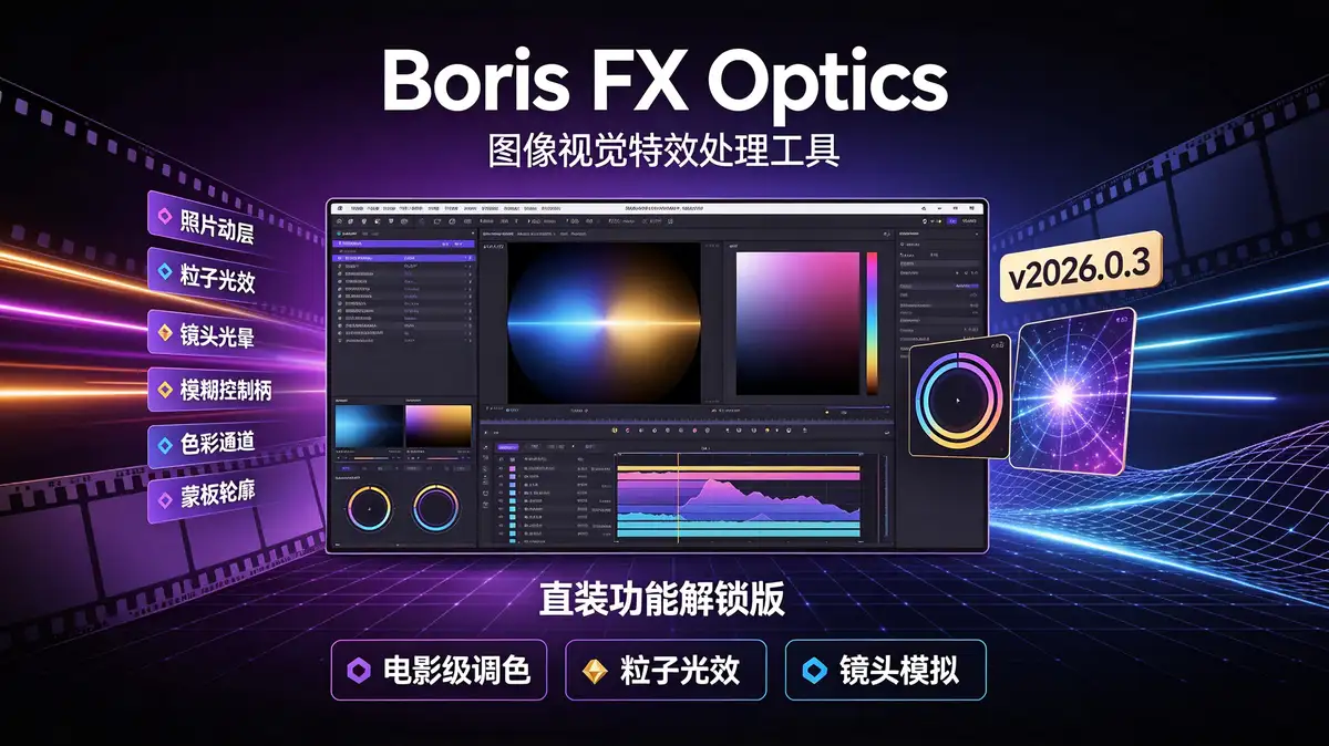 <a href='https://520zyw.com/tag/boris-fx-optics'>Boris FX Optics</a>（图像视觉特效处理工具） v2026.0.3 直装功能解锁版 (2)