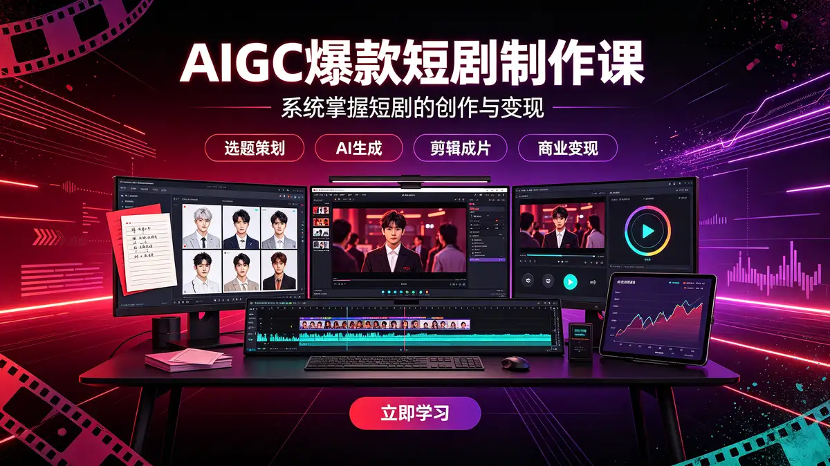 <a href='https://520zyw.com/tag/aigc%e7%88%86%e6%ac%be%e7%9f%ad%e5%89%a7%e5%88%b6%e4%bd%9c%e8%af%be'>AIGC爆款短剧制作课</a>:系统掌握短剧的创作与变现之道插图 <a href='https://520zyw.com/tag/aigc%e7%88%86%e6%ac%be%e7%9f%ad%e5%89%a7%e5%88%b6%e4%bd%9c%e8%af%be'>AIGC爆款短剧制作课</a>, 短剧场景设计 在线方案, 短剧场景设计 本地部署, <a href='https://520zyw.com/tag/ai%e7%9f%ad%e5%89%a7%e5%af%bc%e6%bc%94%e5%b7%a5%e4%bd%9c%e5%8f%b0'>AI短剧导演工作台</a>, <a href='https://520zyw.com/tag/%e5%9b%be%e7%89%87%e6%95%b0%e5%ad%97%e4%ba%ba%e5%8f%a3%e6%92%ad'>图片数字人口播</a>