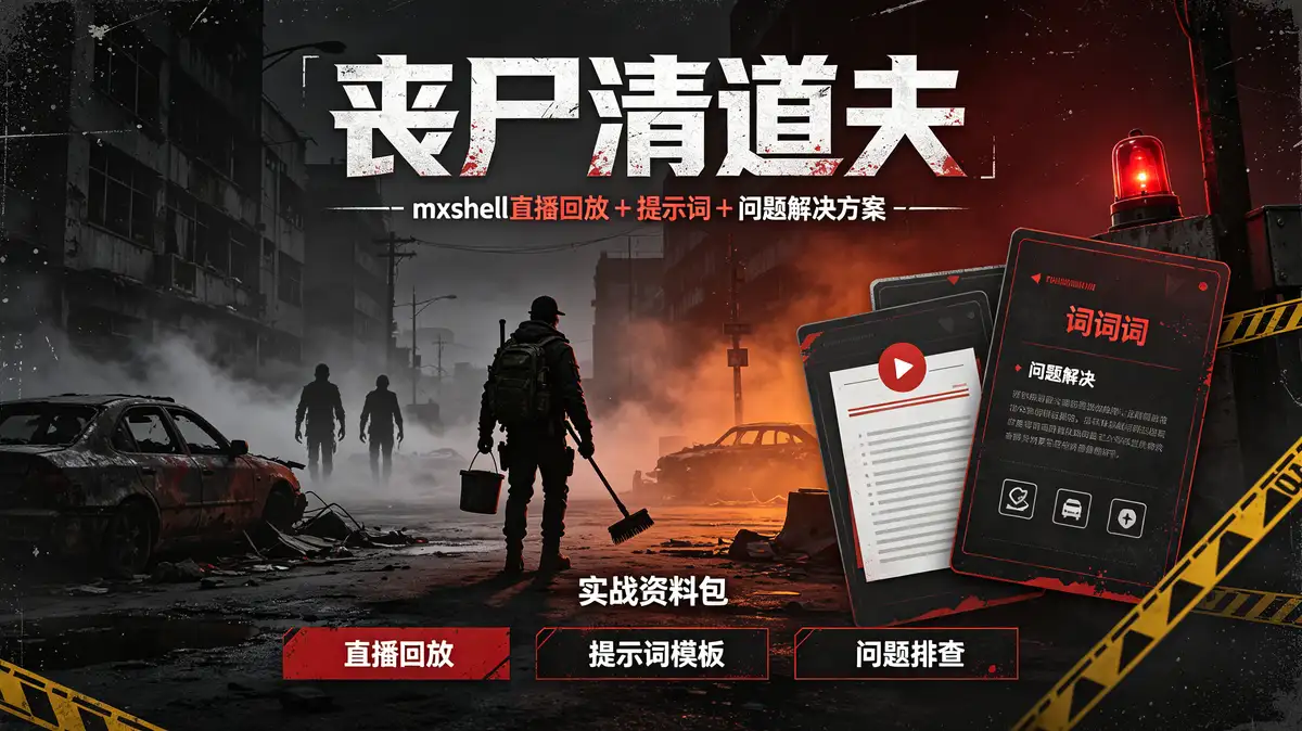 <a href='https://520zyw.com/tag/%e4%b8%a7%e5%b0%b8%e6%b8%85%e9%81%93%e5%a4%ab'>丧尸清道夫</a>, <a href='https://520zyw.com/tag/%e5%88%9b%e4%bd%9c%e7%81%b5%e6%84%9f%e5%ae%9d%e5%ba%93'>创作灵感宝库</a>, <a href='https://520zyw.com/tag/ai%e9%87%8d%e5%88%b6%e7%89%88%e7%9f%ad%e7%89%87'>AI重制版短片</a>, <a href='https://520zyw.com/tag/mxshell%e7%9b%b4%e6%92%ad%e5%9b%9e%e6%94%be'>mxshell直播回放</a>, <a href='https://520zyw.com/tag/%e6%8f%90%e7%a4%ba%e8%af%8d%e5%88%86%e4%ba%ab'>提示词分享</a>