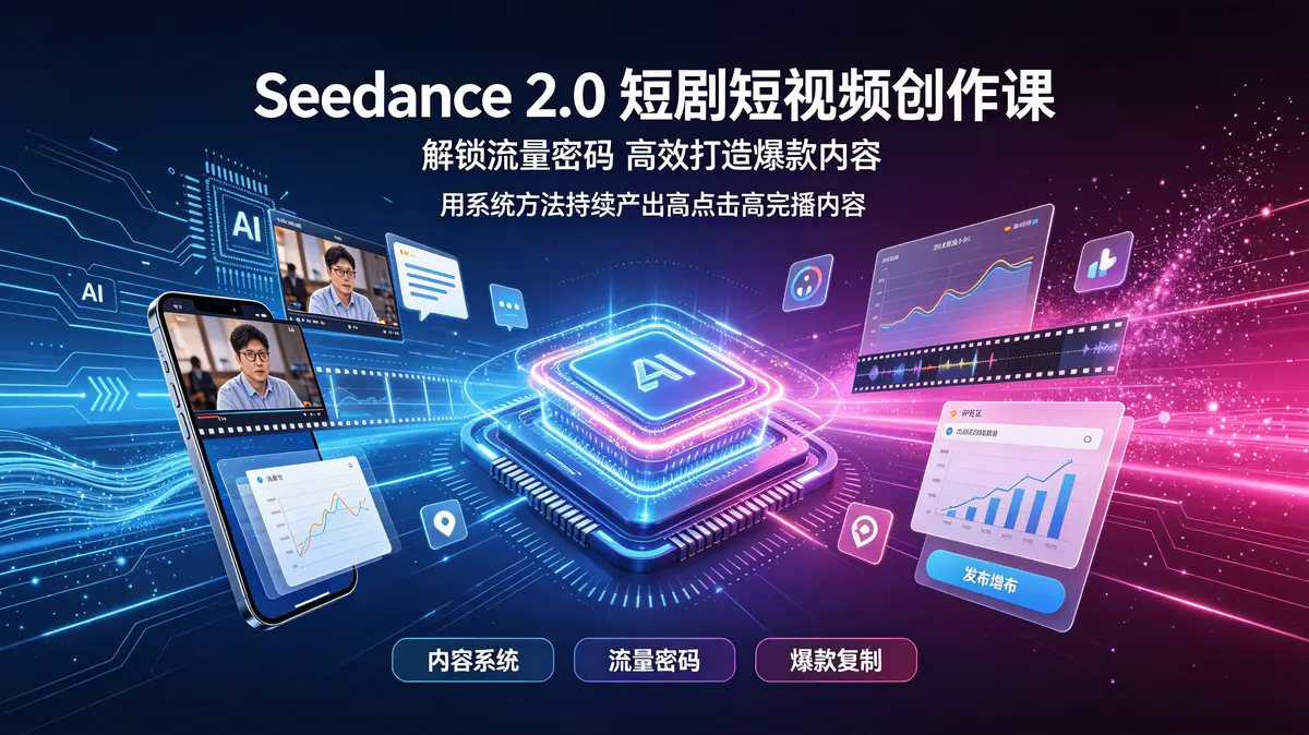 <a href='https://520zyw.com/tag/seedance-2-0'>Seedance 2.0</a>, <a href='https://520zyw.com/tag/%e7%9f%ad%e8%a7%86%e9%a2%91%e5%88%9b%e4%bd%9c'>短视频创作</a>, <a href='https://520zyw.com/tag/ai%e8%a7%86%e9%a2%91%e7%94%9f%e6%88%90'>AI视频生成</a>, <a href='https://520zyw.com/tag/%e7%88%86%e6%ac%be%e5%86%85%e5%ae%b9'>爆款内容</a>, <a href='https://520zyw.com/tag/%e7%9f%ad%e5%89%a7%e5%88%b6%e4%bd%9c'>短剧制作</a>, <a href='https://520zyw.com/tag/%e6%b5%81%e9%87%8f%e5%8f%98%e7%8e%b0'>流量变现</a>, <a href='https://520zyw.com/tag/%e8%84%9a%e6%9c%ac%e6%92%b0%e5%86%99'>脚本撰写</a>, <a href='https://520zyw.com/tag/%e6%95%b0%e5%ad%97%e4%ba%ba'>数字人</a>, <a href='https://520zyw.com/tag/%e6%8f%90%e7%a4%ba%e8%af%8d'>提示词</a>, <a href='https://520zyw.com/tag/%e8%a7%86%e9%a2%91%e5%89%aa%e8%be%91'>视频剪辑</a>, <a href='https://520zyw.com/tag/%e8%87%aa%e5%aa%92%e4%bd%93'>自媒体</a>, <a href='https://520zyw.com/tag/%e5%ae%9e%e6%88%98%e8%af%be%e7%a8%8b'>实战课程</a>