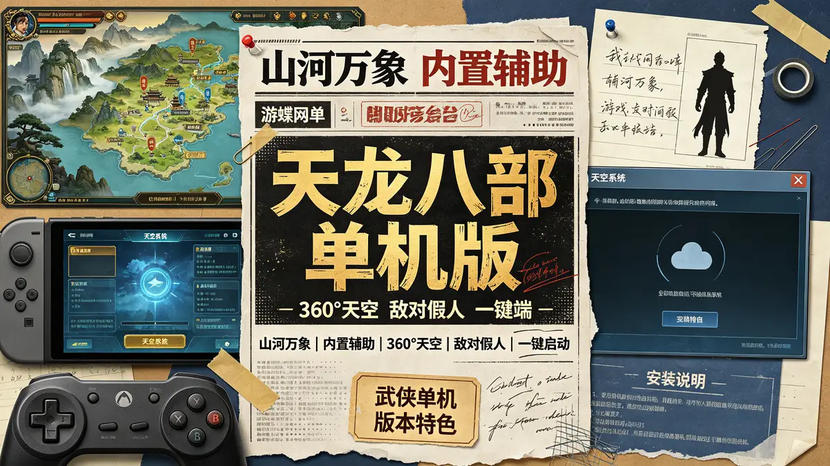 游蝶网单天龙八部单机版山河万象内置辅助360°天空敌对假人一键端