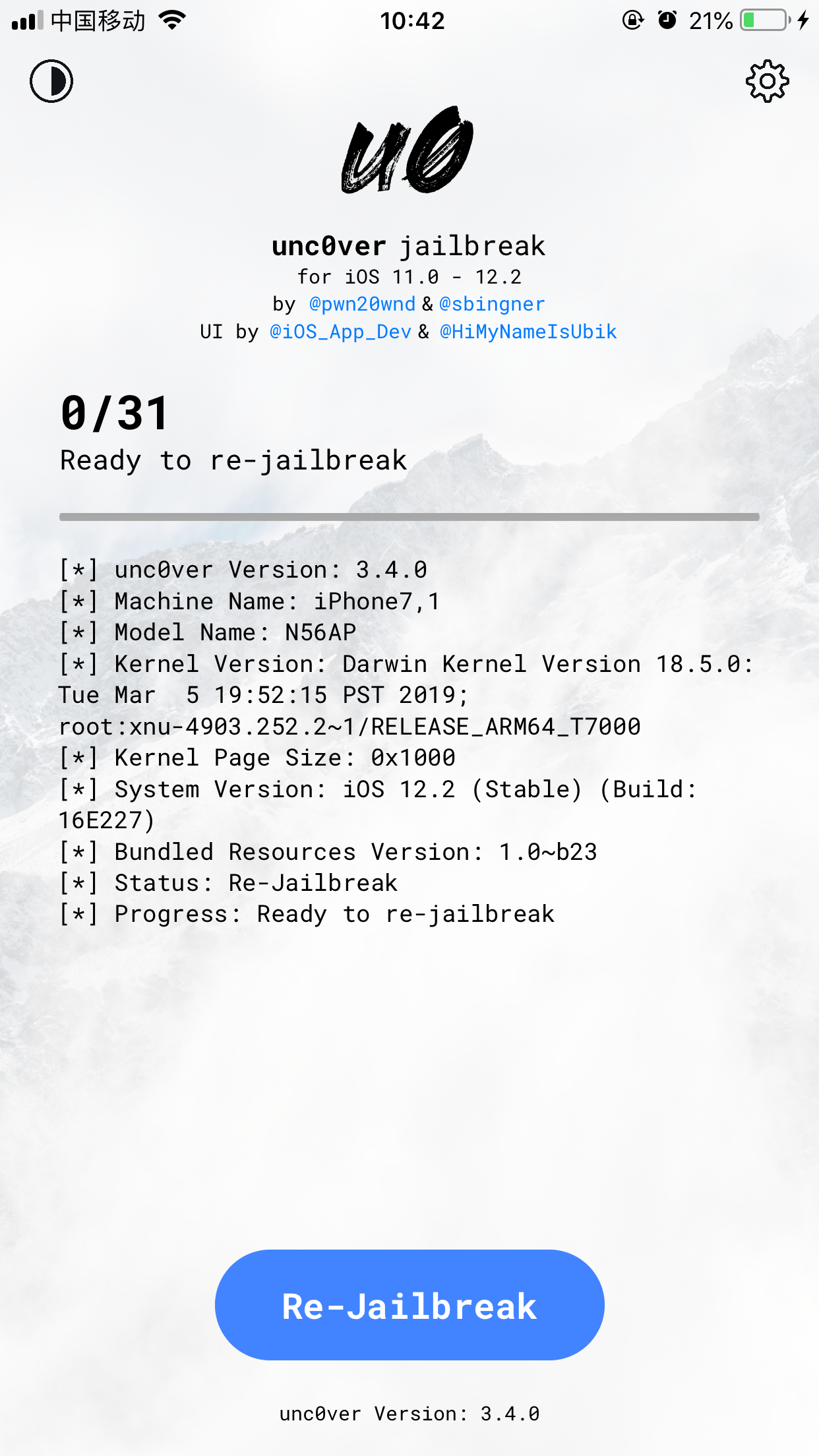 Iphone6p;12.2不完整越狱