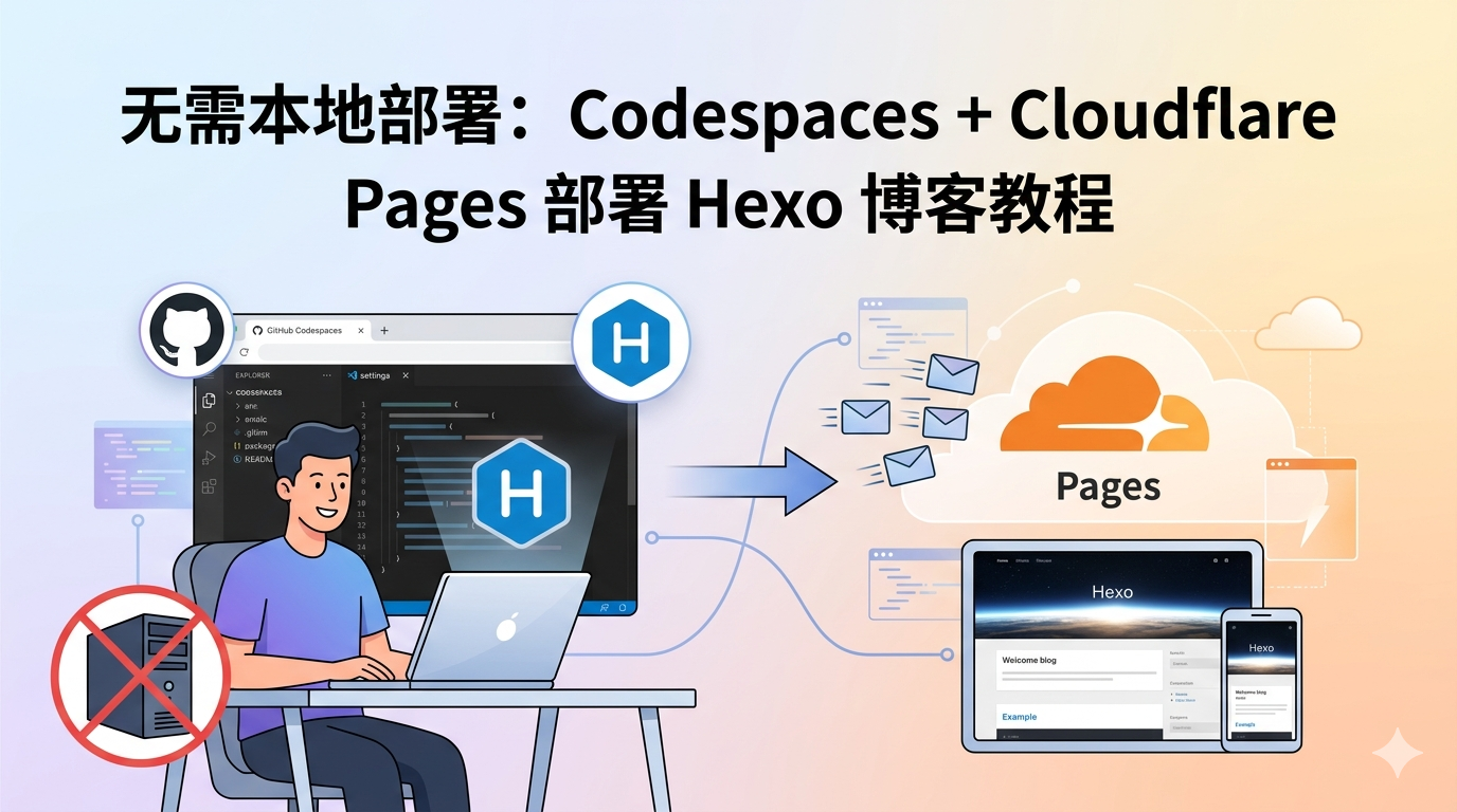 无需本地部署 codespaces + cloudflare pages部署hexo博客教程